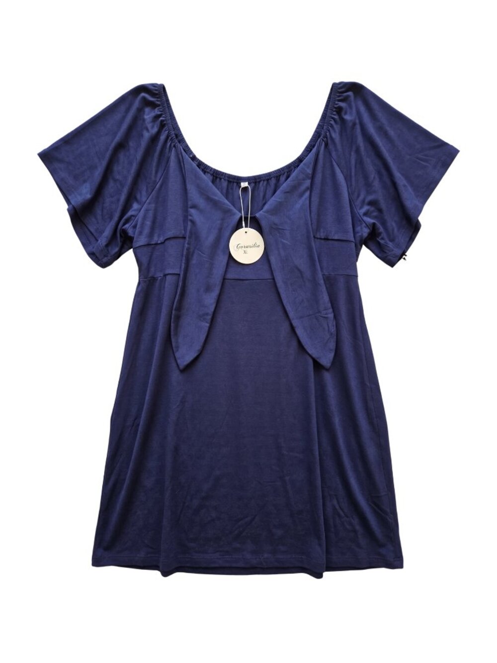 NWT | Caracilia Navy Blue Flutter Sleeve Empire Waist Dress XXL